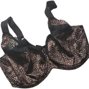 Elomi Black and Nude Patterned Bra | Highly Supportive Thick Straps | 32K